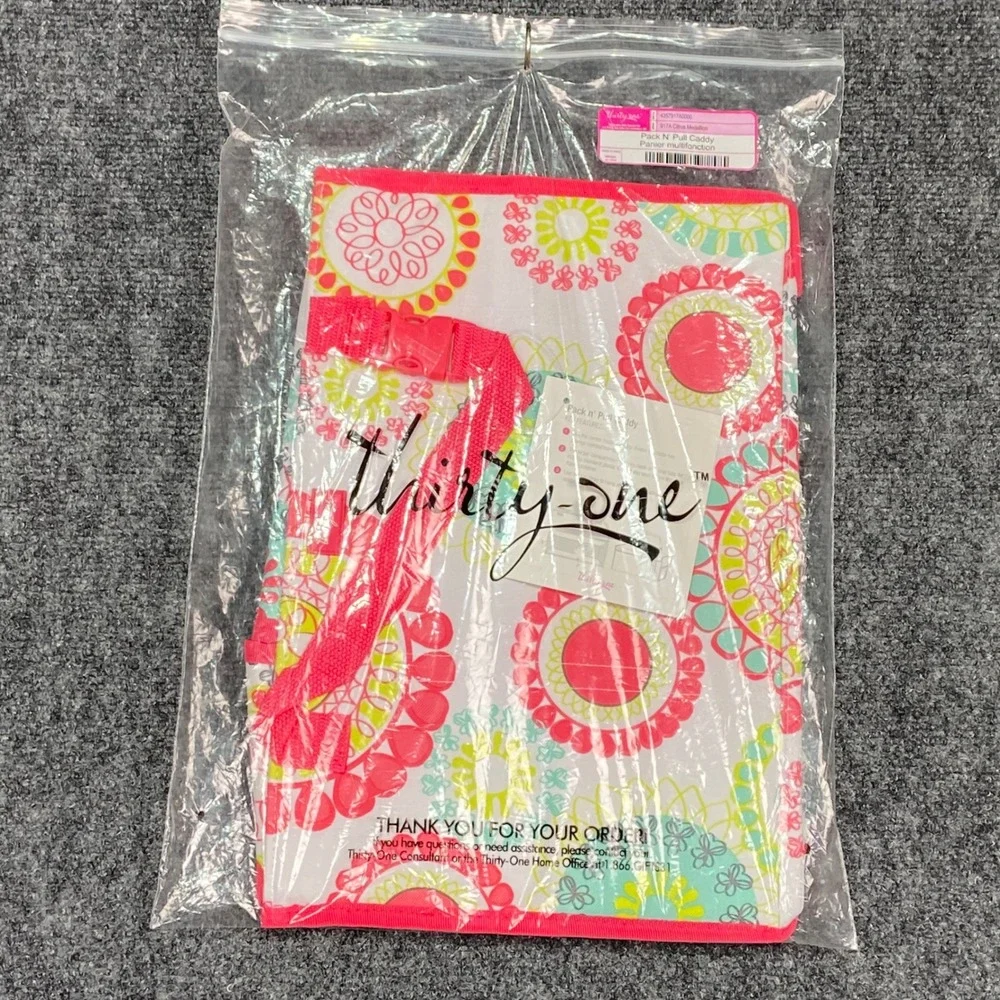 Thirty One Pack n'‎ Pull Caddy Tote Organizer Citrus Medallion Picnic Road Trip